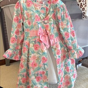 Rare Editions Floral Dress with Pink Accents
